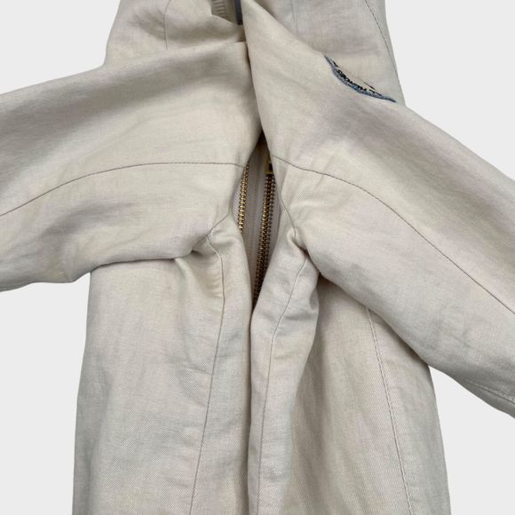 ZADIG & VOLTAIRE Lola Linen Double Zipper Skull Bomber Jacket Women's Medium - Picture 6 of 15